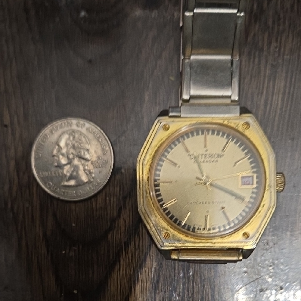 Vintage Rare Criterion Gold and Silver Watch